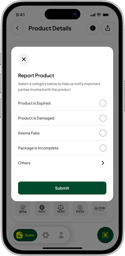 Report Product Interface